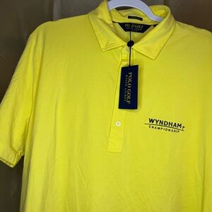New-Wyndham golf tournament -Ralph Lauren Yellow Polo Shirt Vibrant Casual Style